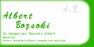 albert bozsoki business card